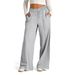 Women's Clothing Women's Slim Waist Wide Leg Trousers Style Drawstring Solid Color Casual Fashionable Bottoms_ecoleips.com