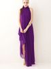 K Hanging Neck Floor Standing Collar Dress, Beach Skirt, Extra Long Off Shoulder Dress_ecoleips.com