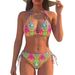 Women's Clothing Women's Sexy Tropical Print Two Piece Swimsuit Style Bikini Set For Vacation Beachwear For Formal & Casual For Women_ecoleips.com