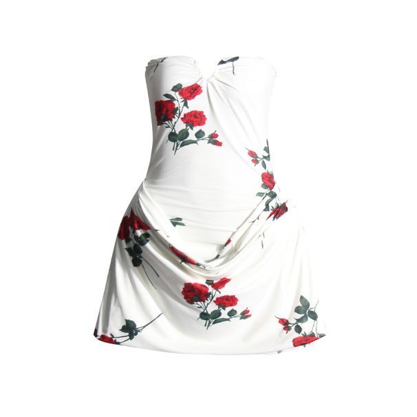 Women's Clothing Spring New Sexy Fishbone Splicing Design Slim Fit Three Dimensional Pleated Tube Top Hip Dress_ecoleips.com