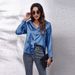 Satin Shirt For Women Long Sleeve Blouse Elegant Office Wear Soft Draping Fabric Stylish Button Down Top_ecoleips.com