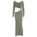 Fashion Sexy Long Sleeve Hollow Out Slim Fit Maxi Dress Women Vacation Beach Style Casual Evening Party Long Dress_ecoleips.com