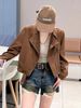 Aria Basics Direct From The Manufacturer: Korean-style Suede For Women, Autumn 2026, Petite Casual Fashion Design, Slimming Jacket_ecoleips.com