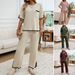 Diyun 2024 Autumn/Winter Foreign Trade Women's Fashion Elegant Commuting Color-Block Short-Sleeve_ecoleips.com
