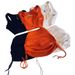 Y71356 Women's Cotton Ribbed High Elastic V-neck Waist Drawstring Embroidered Short Skirt Set_ecoleips.com