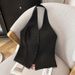 Spicy Women's V Neck Halter Vest 2024 Spring New Style Commuting Mature And Stylish Light Luxury High End Blazer_ecoleips.com