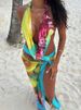Weird Puss Colorful Leopard Women 2 Piece Set Y2K Beach Vacation Halter Tank Tops+Wrapped Maxi Skirts Matching Vacation Clubwear_ecoleips.com