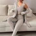 Women's Clothing Autumn And Winter Women's Casual Vest Cardigan Trousers Casual Outerwear Home Clothes Three Piece Set_ecoleips.com