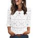 Women's Casual Lace Top Round Neck Three Quarter Sleeve Hollowed Out Spring Summer New American Style Clothing_ecoleips.com