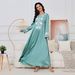 MT061 Middle Eastern Cross-border Foreign Trade Arab Women's New Embroidered Long Dress Abaya With Ruffles_ecoleips.com