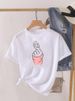 European And American Cross-border Foreign Trade Women's Clothing, Simple Heart-printed Round-neck Short-sleeve T-shirt_ecoleips.com