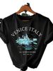 European And American Cross-border Foreign Trade Wholesale Clothing, City Pattern Printed Round Neck Plus-size_ecoleips.com