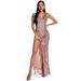 Women's Clothing Sexy retro off-shoulder sequined dress formal dress_ecoleips.com
