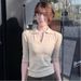 Korean-Style Polo Collar Half-Sleeve Knit Base Shirt For Women, New Spring-Summer Slim-Fit Inner Top With Straight_ecoleips.com