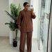 Plus Size Women's African Print Shirt And Wide Leg Pants Set 2024 Summer Loose Fit Two Piece Outfit_ecoleips.com