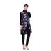 Women's Clothing Printed Swimsuit Four Piece Conservative High Elastic Swimsuit Beach Suit With Hood_ecoleips.com