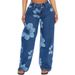 Women's High-Waisted Retro Print Straight Leg Jeans Loose Fit Casual Cotton Denim For Summer Spring/Autumn_ecoleips.com