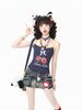 Blue Ghost Park Languid Park Short Star Print Crop Top Women's Summer Slim Fit Vest Dopaamine Style Outerwear Casual Wear_ecoleips.com