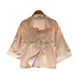 Women's Korean-Style Oversized Blouse Striped Short-Sleeve Breathable Comfortable Summer Casual Wear Top_ecoleips.com
