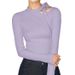 Elegant Off-Shoulder Long Sleeve T-Shirt High Neck Slim Fit Trendy Inner Layer Top for Women Sexy Ribbons Design New Style 2025_ecoleips.com
