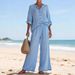 Women's Casual Loose Wide Leg Pants Set_ecoleips.com