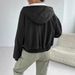 Women's Clothing Elegant Loose Casual Plush Black Pocket Zipper Jacket Omen's Elegant Loose Casual Fleece Black Pocket Zip Jacket Coat_ecoleips.com