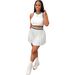 Women's Sleeveless Short Vest Casual Pleated Skirt Set Style Fashion_ecoleips.com