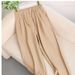 Suitable For All Seasons 2791 Tencel Washed Linen Draped High Waist Slimming Straight Scythe Narrow Wide Leg Covering Flesh Nine Points Pants_ecoleips.com