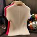 Women's Clothing Stand Up Collar Solid Color Dragon Scale Pleated Top High End Versatile Slimming Short Sleeved T Shirt_ecoleips.com