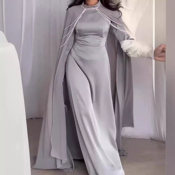 Women's Clothing New Dress High End Long Cape Sleeves High Waist Dress_ecoleips.com