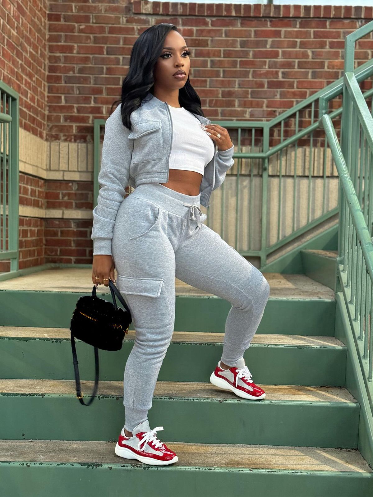 Women's Clothing Autumn And Winter Plus Velvet Casual Women's Zipper Stitching Top Overalls Fashion Sports Suit_ecoleips.com