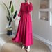 Women's Clothing Autumn Round Neck Long Sleeve Single Breasted High Waist Stitching Dress_ecoleips.com