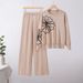 Women's Clothing Round Neck Soft Sweater Casual Jacket Knit Sweater Top Loose Wide Leg Pants Two Piece Suit_ecoleips.com