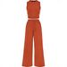 European And American Women's Casual Ribbed Wide-Leg Spring Summer Long Pants Elastic Waist Loose Sleeveless Vest_ecoleips.com
