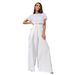 Women’s Clothing Spring New One Piece Sequin Fashion Short Sleeved Casual Jumpsuit Pants_ecoleips.com