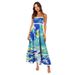 Women's splicing elegant sling tube top oversized swing dress_ecoleips.com