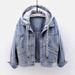 Women’s Slim Fit Denim Jacket With Detachable Hood – Trendy Spring/Autumn Long Sleeve Coat (Dark/Light Blue, S-5XL)_ecoleips.com