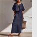 Women's Bohemian Style Batwing Sleeve Top And Long Skirt Set Spring Summer_ecoleips.com