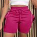 Women's Clothing Solid Color Drawstring Shorts Casual Summer Bottoms American Style Polyester_ecoleips.com
