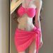 Aria Basics New Women's Hot Spring Three-piece Bikini Set, Sporty Style, Wholesale, With Sun Protection Cover-up Skirt, Sexy Solid_ecoleips.com