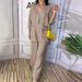 Women's Clothing Women's Solid Color Large Size Casual Cotton And Linen V Neck Suit Trousers Two Piece Set_ecoleips.com