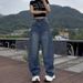 Vintage Flared Jeans For Women - High Waist Wide Leg Trousers, Plus Size Comfort Fit, Retro Denim Pants For Autumn_ecoleips.com