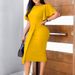 2024 Summer Women's Fashion Plus Size Flared Sleeve Round Neck Split Bodycon Professional African Dress_ecoleips.com