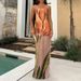 Spring Women's Fashion Sleeveless Strapless Long Dress With Printed Plus-Size_ecoleips.com