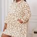 Aria Basics Cross-border Plus-size Women's European American Pajamas, Autumn And Winter Leopard Print Flannel Hooded One-piece Warm_ecoleips.com