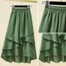 Women's Clothing Plus Size Loose Fitting Textured Cotton Linen Irregular Skirt For Women Summer Fashion Casual Comfortable Trendy_ecoleips.com