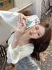Slim-fit Solid Color T-shirt For Women, Short Design, Unique Style, Stretchy Base Shirt, High-end Feel, Bell-sleeve Top,_ecoleips.com