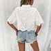Women's Fashion Embroidered Lace Solid Color Versatile Shirt Hot Selling Item for Business Casual Occasions_ecoleips.com