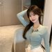 Long-sleeved, Subtly Sexy, Niche, Short, Slim-fit T-shirt Top Spring And Autumn, Tight-fitting Base Shirt Hot Girls,_ecoleips.com