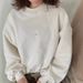 Apricot-colored Women's Sweatshirt For Spring And Autumn, High-end Embroidered Top, Loose Oversize Versatile Pullover_ecoleips.com